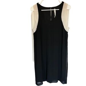 Kensie Black & Cream Sleeveless Dress, Size M100% Polyester